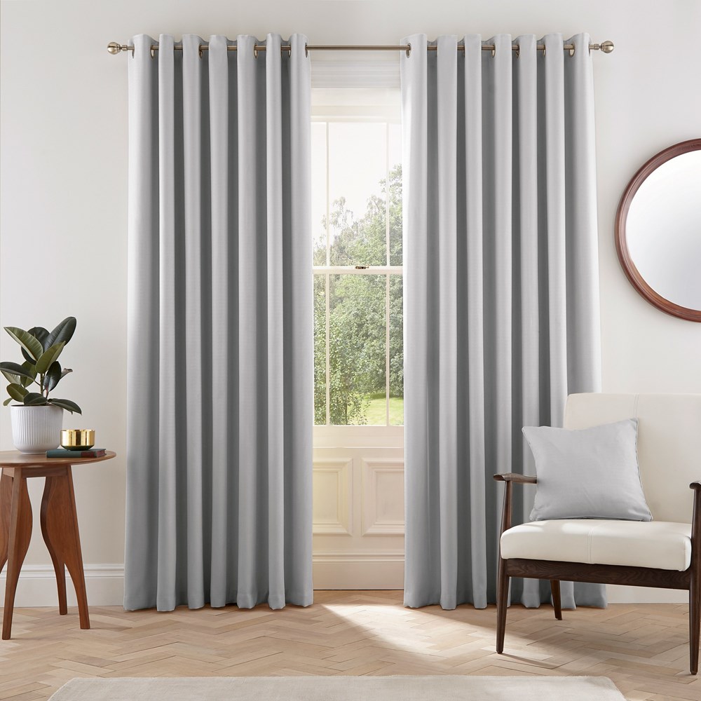 Eden Plain Curtains by Helena Springfield in Silver Grey